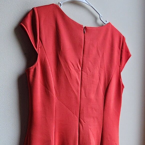 Studio One New York Hot Red Cap Sleeve Sheath Dress Size 12 - Picture 10 of 13